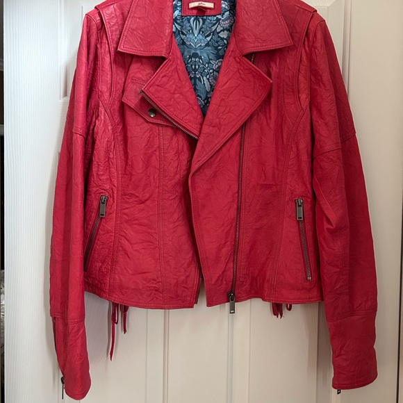 Joe Browns pink leather motorcycle jacket - Picture 3 of 13